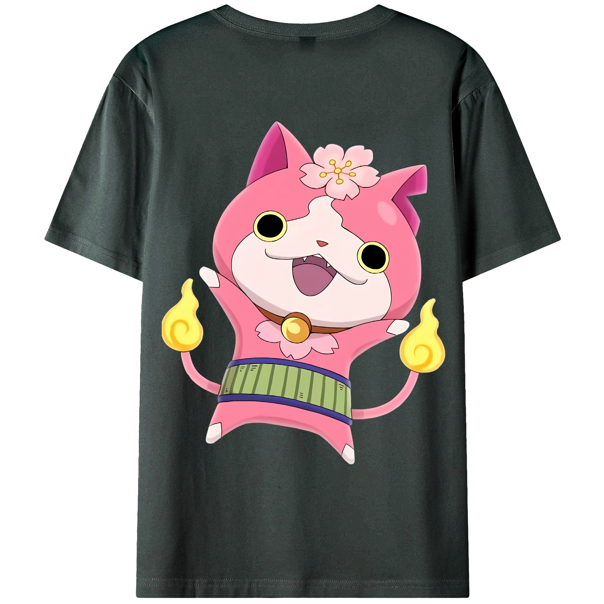 （画像用） 妖怪ウォッチ Yo-kai Watch 綿100％ メンズ半袖Tシャツ（バックプリント） 通気性